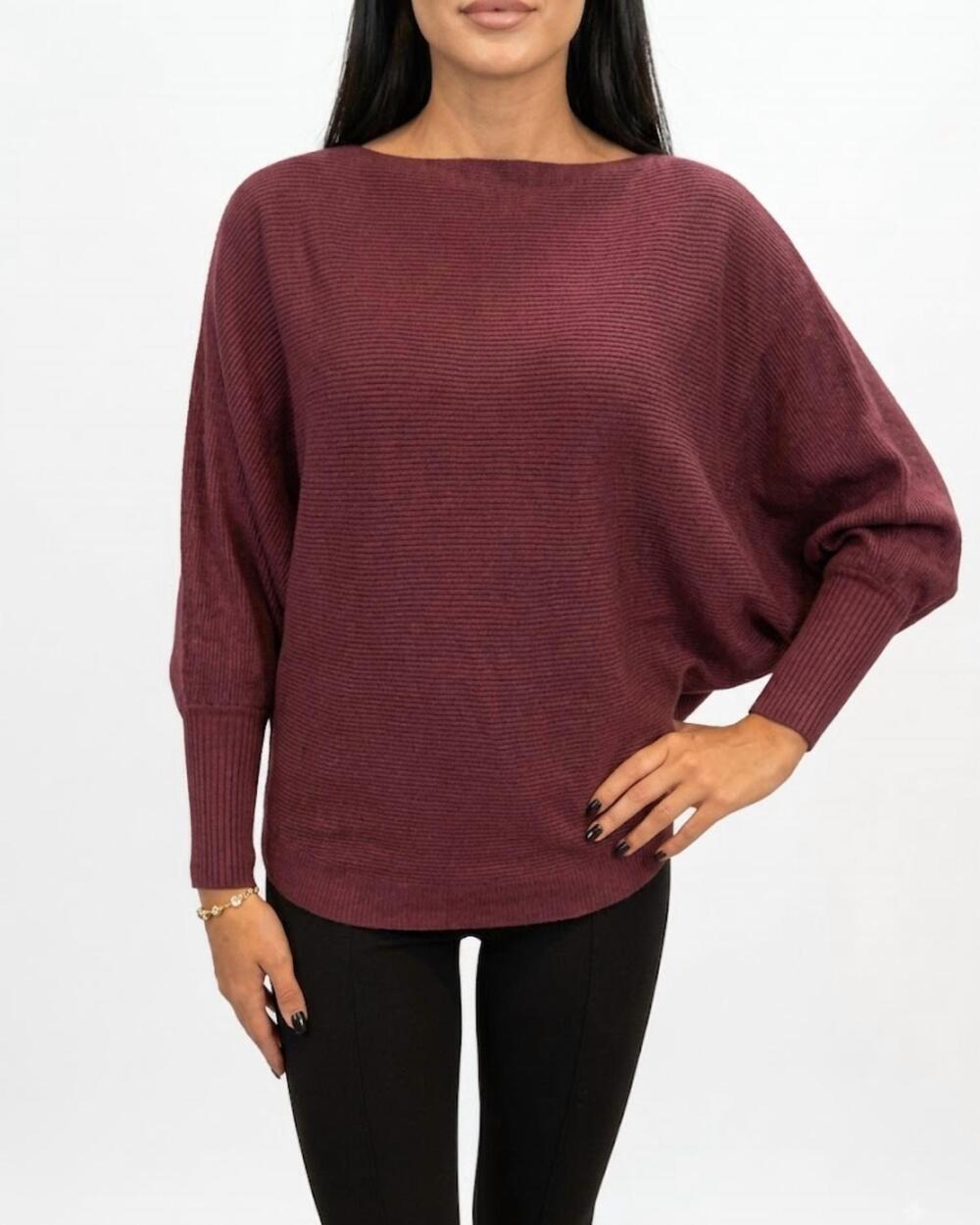 NEW KERISMA ryu dolman sweater top in bordeaux